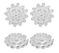Toyvian Breloques Décoratives en Alliage de Zinc Argenté Fleur de Lotus Incrustée, Finition Polie Fine, Accessoires Uniques pour Service à Thé et Usage Quotidien, Lot de 4 Pièces