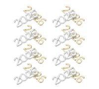 Toyvian Breloques Métal pour Nail Art 2026 en Alliage Solide, 100 Pièces Chiffres Or et Argenté, Décoration Ongles DIY pour Fêtes, Manucure Luxe et Accessoires Nail Art Tendances