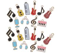 Toyvian Breloques Musicales en Alliage 20 Pcs Pendentifs Notes de Musique pour Création Bijoux Accessoires Multicolores DIY Artisanat Fête Présents Loisirs