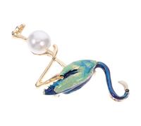 Toyvian Broche Flamant Rose en Alliage, Épingle à Revers Décorative Perle Simulée, Bijou Femme pour Robe, Costume, Fête et Présent