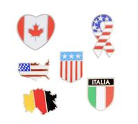 Toyvian Broches Créatives en Alliage 6pcs Épingle à Poitrine Carte du Monde Drapeaux du Pays Décoration Fête Costume Accessoires Uniques Plusieurs styles