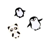 Toyvian Broches Créatives Panda Et Pingouin Lot De 3 Petites Broches En Alliage De Métal De Décoration Féminines Accessoires Costume Pour Fête Et Banquet