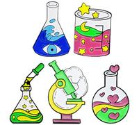 Toyvian Broches Scientifiques en Émail 5 Pièces pour Laboratoire Pipette et Flacon, Accessoires pour Femmes, Épingles Décoratives pour Paquet à Dos et Chemises