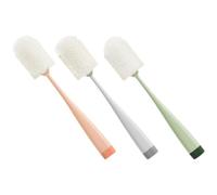 Toyvian Brosse à Bouteille Longue 3pcs Poignée Confortable en Plastique et Éponge, Outil de Nettoyage Pratique pour Tasses et Mugs, Fête des Mères