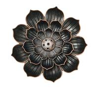 Toyvian Brûleur D’Parfum Lotus 7 Trous en Cuivre Pur Porte-Parfum Domestique Brun Foncé Plateau pour Bâtonnets et Cônes D’Parfum Accessoire Décoratif pour Ambiance Zen et Contemplation