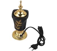 Toyvian Brûleur de Parfum Électrique en Céramique Noir Poêle à Parfum Rétro Compatible Ac220V Porte-Parfum Aromatique pour Diffusion Intérieure Ornement Décoratif Vintage pour