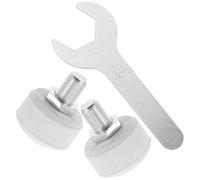 Toyvian Butées de Frein en Caoutchouc Blanches Réglables pour Patins à roulettes Double Rangée, Kit 2 Pièces avec Clé, Accessoire Sécurité Patinage en Extérieur, Remplacement Solide et