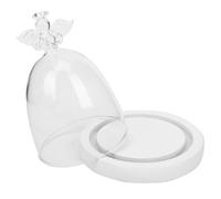 Toyvian Cache-Pot en Verre Transparent Petit Modèle Base en Bois Blanche Couverture de Fleurs Éternelles pour Micro-Paysage Vitrine de Table Décorative pour Fleurs Préservées et Objets
