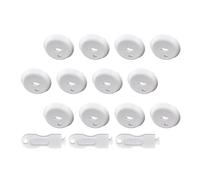 Toyvian Caches de Prises Garçon et Filles en Abs Blanc, Lot de 18 Pièces, Protection Solide et Sécurisée pour Prises Électriques, Sécurité des Bébés et Garçon et Filles