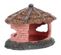 Toyvian Cachette Décoration et Cottage en Résine Argentée pour Reptiles de Boîte d'alimentation Favorisant la Croissance pour Terrarium