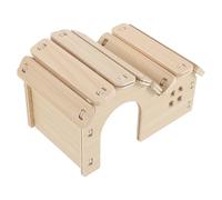 Toyvian Cachette en Bois Naturel pour Hamster, Petite Maisonnette Stable et Sûre, Accessoire pour Cage Adaptable, Refuge de Repos et Jeu pour Petits Animaux de Compagnie, Nettoyage