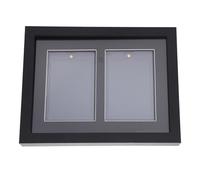 Toyvian Cadre D'affichage en Bois Foncé pour Cartes à Collectionner avec 2 Emplacements et Fenêtre Transparente, Solution Professionnelle pour Maison ou Boutique