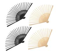 Toyvian Cadres D’éventail Pliables en Bambou Naturel 4 Pcs, Kit de Bricolage pour Éventail Soi-même, Cadre Ventilateur Artisanal pour Festival, Mariage et Décoration Intérieure, Structure