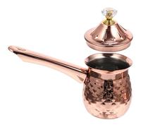 Toyvian Cafetière Turque et Design Traditionnel 600ml en Acier Inoxydable Poignée Latérale, Pot à Lait Multifonctionnel Résistant pour Café et Mousse de Lait