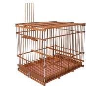 Toyvian Cage à Oiseaux Rectangulaire en Bambou 30x20x24 Cm, Cage Portable Légère pour Perruches et Inséparables, Volière Décorative Charbonnée Violette, pour Intérieur et Voyage