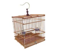 Toyvian Cage à Oiseaux Suspendue Bambou pour Canaris Pinson avec Crochet Et Plateau Pivotant Design Rectangulaire pour Oiseaux Chanteurs
