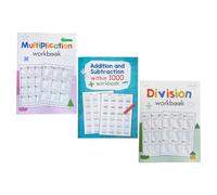 Toyvian Cahiers D'exercices de Mathématiques pour Garçon et Filles - 3 Volumes - Pratique Quotidienne, Apprentissage Scolaire Adapté, Feuilles de Travail pour Renforcer Les Compétences
