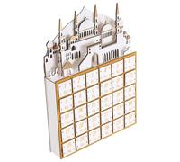 Toyvian Calendrier de L'avent Musulman en Bois 30 Jours avec Tiroirs et Éclairage LED, Décoration Festive pour Ramadan et Aïd, Calendrier de Compte à Rebours Lumineux pour Table et Maison