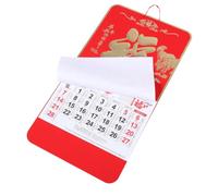 Toyvian Calendrier Mural Chinois 2027 Année Chèvre, Papier Rouge | Grille Mensuelle Grand Format, Lecture Facile pour Seniors, Motifs Lunaires Classiques, Usage Maison Bureau
