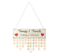 Toyvian Calendrier Mural Familial en Bois Disques Ronds à Suspendre, Facile à Assembler, Décoration Fête des Pères Saint-valentin
