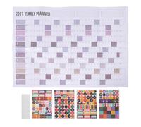 Toyvian Calendrier Mural Vierge 2027, Grand Planificateur de Bureau | Papier Offset, Design Blanc Minimaliste, Fixation Murale Facile, Stickers et Kit Inclus pour Réunions