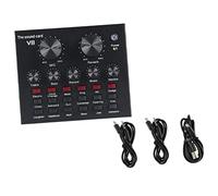 Toyvian Carte Son Externe Mixeur Audio Multifonction pour Streaming et Enregistrement, Double Entrée Micro, Compatible PC et Mobile, Usage Live Streaming, Couleur Noire Compacte