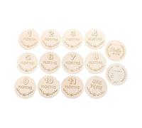 Toyvian Cartes De Croissance Mensuelles En Bois Naturel Pour -nés, Souvenirs De Grossesse, 12 Pièces, Marquage D’étapes Bébé, Accessoires Photo Pour Parents, Utilisation Naissance Et Premiers Mois