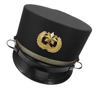 Toyvian Casquette de Chef de Gare Noire en Tissu Classique, Bonnet D'ingénieur de Noël Facile à Coiffer et Qui Maintient Sa Forme, Accessoire pour Adultes en Parade ou Théâtre