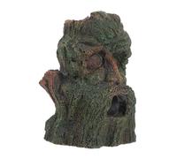 Toyvian Caverne Résine pour Reptiles et Aquariums Décoration Arbre Creux avec Visage Humain Cachette Sécurisée pour Poissons Crevettes et Lézards Accessoire Élégant et Stable pour