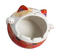 Toyvian Cendrier Chat Décoratif en Céramique Rouge pour Noël, Objet Élégant de Chat pour Garder Salon Propre et Collection Personnelle