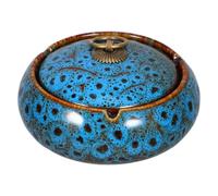 Toyvian Cendrier en Céramique Stable avec Couvercle Anti-Odeur, Design Rétro Élégant, pour Intérieur et Extérieur, Cendrier Décoratif et Coupe-Vent pour Fumeurs, Accessoire de Table