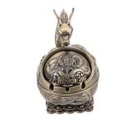 Toyvian Cendrier Vintage Bronze Antique avec Couvercle Anti-Vent Cendrier Métallique Portable pour Bureau et Maison Design Compact et Élégant pour Intérieur et Extérieur