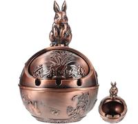 Toyvian Cendrier Vintage de Lapin Couvercle, Cendrier D'intérieur Décoratif en Résine Couleur Rouge Antique, Compact et Élégant pour Bureau et Maison, Accessoire Pratique pour Cigarettes