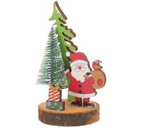 Toyvian Centre de Table de Fête en Bois, Décoration de Table | Pvc et Bois, Silhouette du Père Noël, Pièce Créative pour Photo, Ornement Festif pour Intérieur
