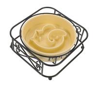 Toyvian Ceramic Slow Feeder Dog Bowl with Elevated Stand Anti-gulping Maze Feeder for Small and Medium Dogs Spillproof and Easy-to-Clean Ceramic Pet Food Dish