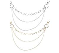 Toyvian Chaîne de Taille Ceinture Fine Élégante en Alliage Argenté Multilayer Rétro Lot de 2 Pièces pour Femme à Porter Lors de Sorties Casual