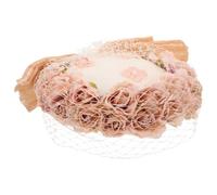 Toyvian Chapeau de Cérémonie de Mariage Rose Couronne de Fleurs Naturelles Accessoire de Tête Fleuri pour Mariée Léger et Confortable pour Séance Photo Garden-Party et Réception