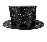Toyvian Chapeau de Magicien Pliable à Motif Étoiles, Accessoire de Conjuration Léger et Compact pour Spectacles et Fêtes, Taille Adulte, Tissu Robuste et Solide, Jeu de Rôle et Cosplay