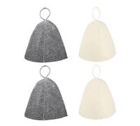 Toyvian Chapeau de Sauna en Feutre Réutilisable 4Pcs Accessoire de Sauna Portable Anti-Chaleur pour Cheveux Longs Confortable et Pratique