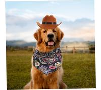 Toyvian Chapeau et Bandana Chien Réglables Style Cowboy Vintage Marron et Accessoire pour Costume Animal Décor Élégant pour et Sorties