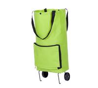 Toyvian Chariot de Courses Pliable Vert avec Capacité Oxford Réutilisable Trolley à Roues Pliantes pour Shopping Voyage Pique- et Randonnée Capacité