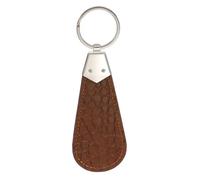 Toyvian Chausse-pied Mini Accessoire Pratique pour Chaussures Portable en Cuir Marron avec Porte-clés Maison Voyages