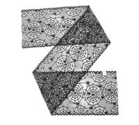 Toyvian Chemin de Table Halloween avec Motifs Toile Araignée Nappe Dentelle Noire pour Décoration de Table et Fêtes Halloween