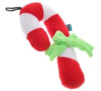 Toyvian Chien Interactif Caoutchouc Naturel Anti-Morsure pour Chiots et Chiens Adultes Couineur de Noël Rouge Forme de Sucre Aide Dentition et Comportement