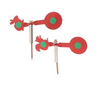 Toyvian Cible de Tir en Acier Rouge à Fixer Arbre, Réinitialisation | Carabines et Lance-pierres, Base Amovible, Silhouettes , Usage Extérieur en Forêt