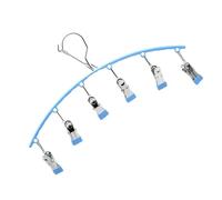 Toyvian Cintre à Chaussettes d'arc Bleu, Étendoir à Linge Coupe-Vent en PVC et Acier Inoxydable, Gain de Place pour sous-vêtements et Chaussettes