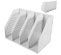 Toyvian Classeur de Bureau Pliable à Quatre Compartiments, Plastique | Design Simple pour Magazines et Documents, Surface Lavable, Note D’identification, Charge Élevée Couleur Aléatoire