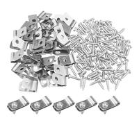 Toyvian Clips de Fixation Robustes en Aluminium Lot de 100 Vis, pour Clôtures Métalliques et Enclos à Bétail, Compatibles Poteaux en Bois et PVC, pour Jardin et Ferme