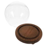 Toyvian Cloche en Verre Sphérique Transparente avec Socle Ancien 12 Cm, Vitrine D’Exposition Décorative Anti-poussière pour Fleurs Stabilisées et Micro-paysages, Accessoire Jardin
