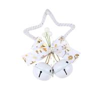 Toyvian Cloches de Noël Décoratives Suspendues pour Sapin Pendentifs avec Nœuds et Étoiles Accessoires de Décoration de Fenêtre Porte